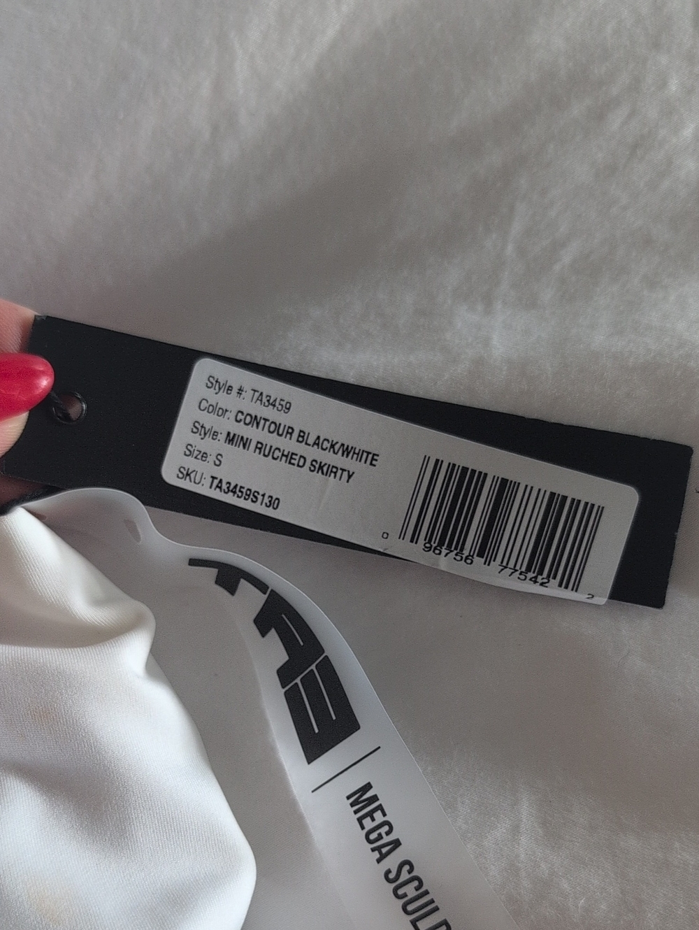 TA3 Mini Ruched Skirty Contour Black/White - Picture 3 of 4